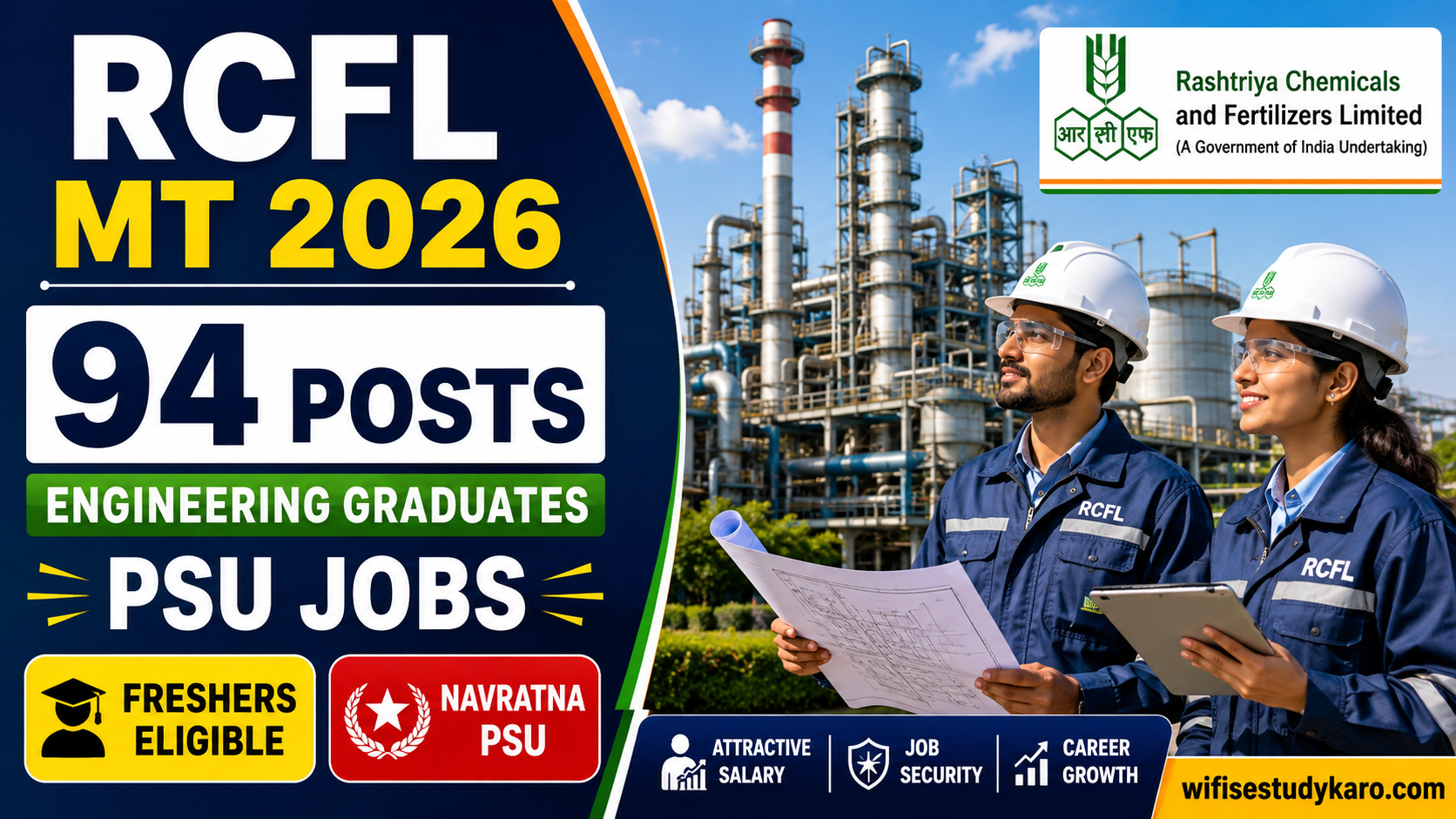 RCFL Management Trainee Recruitment 2026 Notification for Engineering Graduates